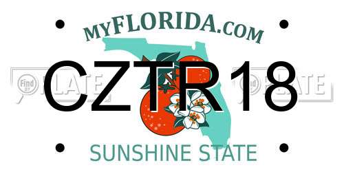 CZTR18 Florida License Plate