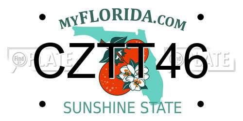 CZTT46 Florida License Plate