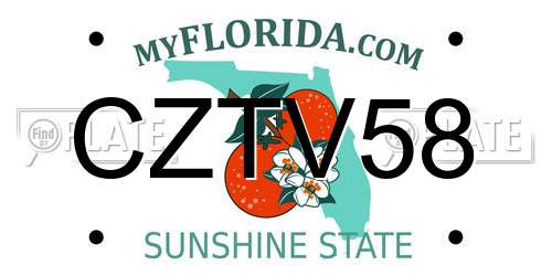 CZTV58 Florida License Plate