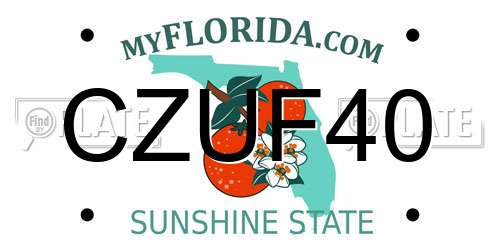 CZUF40 Florida License Plate