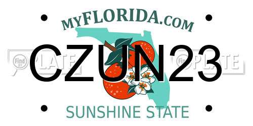 CZUN23 Florida License Plate