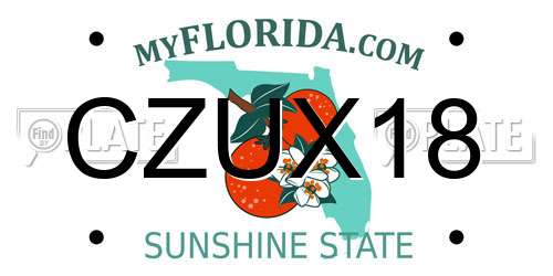 CZUX18 Florida License Plate