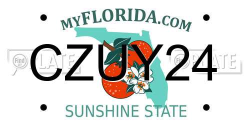 CZUY24 Florida License Plate