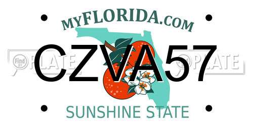 CZVA57 Florida License Plate