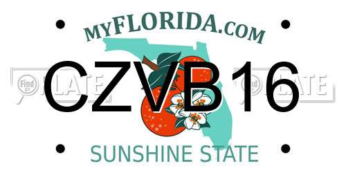 CZVB16 Florida License Plate