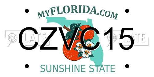CZVC15 Florida License Plate