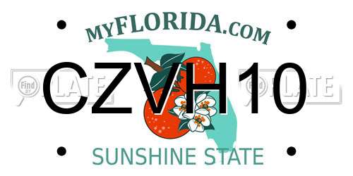 CZVH10 Florida License Plate