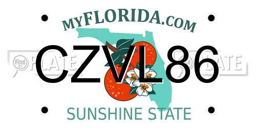 CZVL86 Florida License Plate
