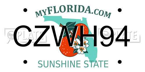 CZWH94 Florida License Plate