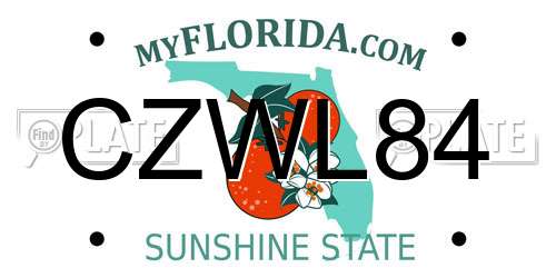 CZWL84 Florida License Plate