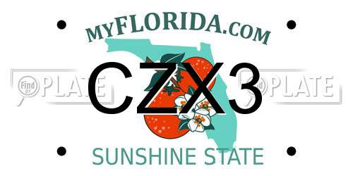 CZX3 Florida License Plate
