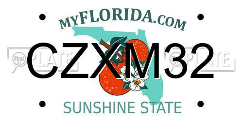 CZXM32 Florida License Plate