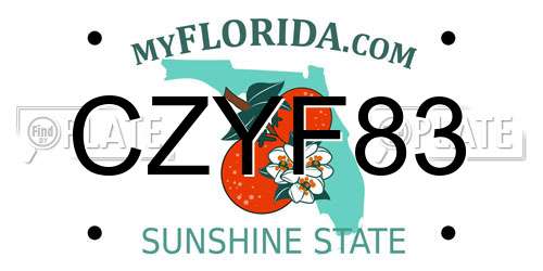 CZYF83 Florida License Plate