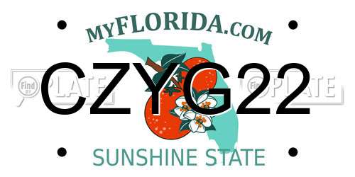 CZYG22 Florida License Plate