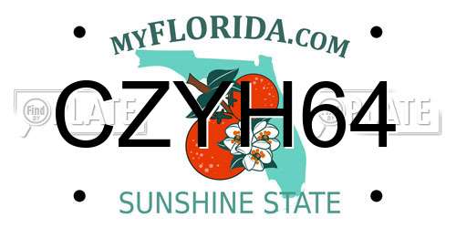 CZYH64 Florida License Plate