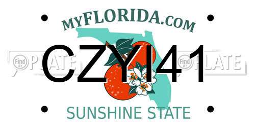 CZYI41 Florida License Plate