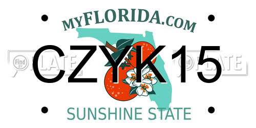 CZYK15 Florida License Plate