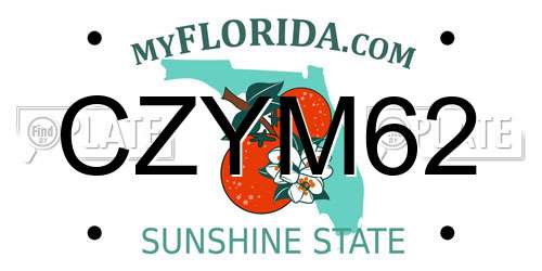 CZYM62 Florida License Plate