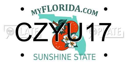 CZYU17 Florida License Plate