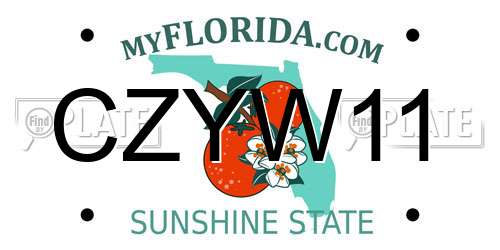 CZYW11 Florida License Plate