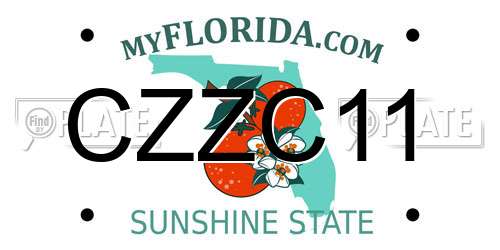 CZZC11 Florida License Plate