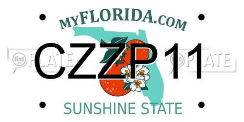 CZZP11 Florida License Plate