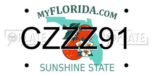 CZZZ91 Florida License Plate