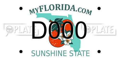D000 Florida License Plate