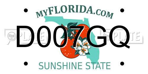 D007GQ Florida License Plate