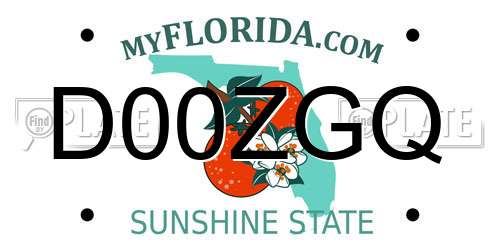 D00ZGQ Florida License Plate