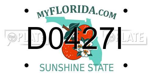 D0427I Florida License Plate
