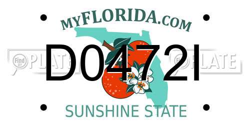 D0472I Florida License Plate