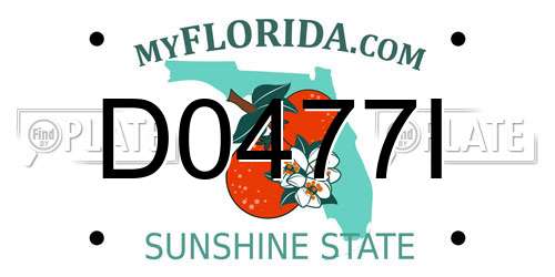 D0477I Florida License Plate