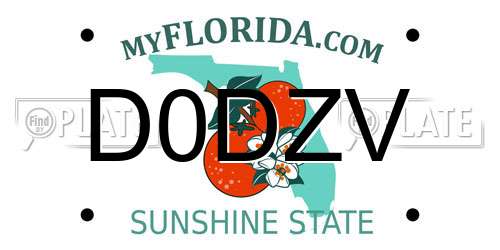 D0DZV Florida License Plate