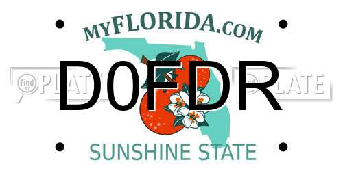 D0FDR Florida License Plate