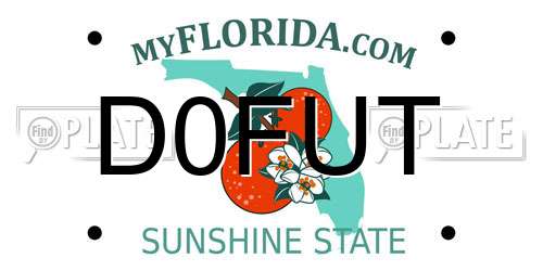 D0FUT Florida License Plate