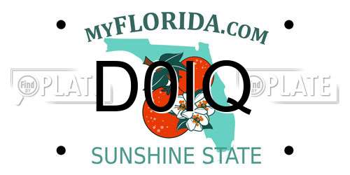 D0IQ Florida License Plate