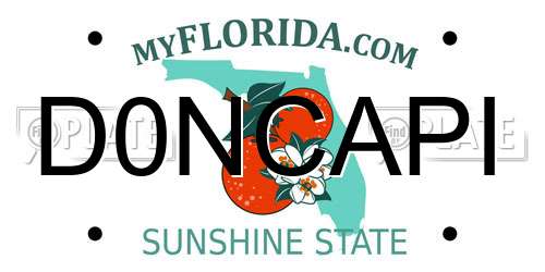 D0NCAPI Florida License Plate