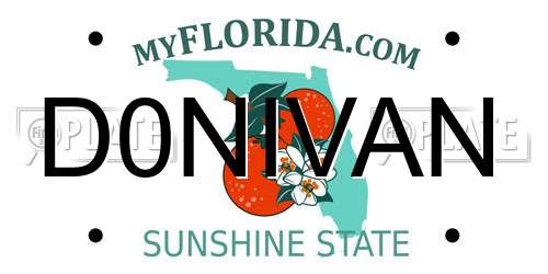 D0NIVAN Florida License Plate