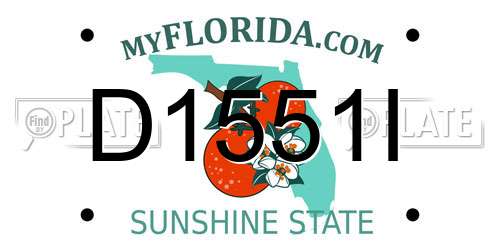 D1551I Florida License Plate
