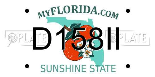 D158II Florida License Plate
