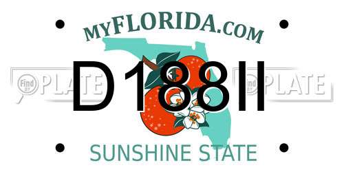 D188II Florida License Plate