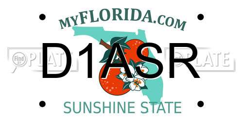 D1ASR Florida License Plate