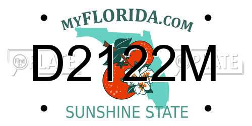 D2122M Florida License Plate