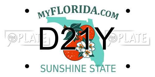 D21Y Florida License Plate