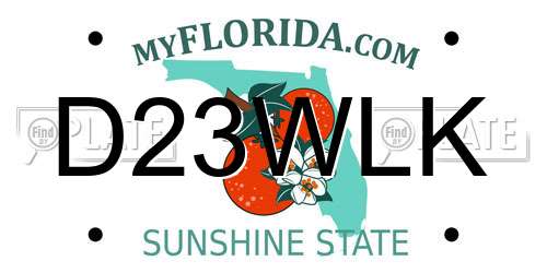 D23WLK Florida License Plate