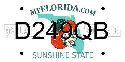 D249QB Florida License Plate