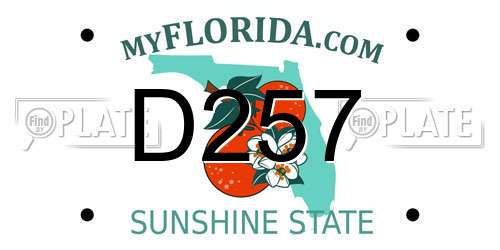 D257 Florida License Plate