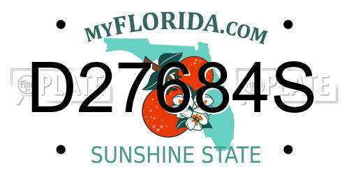 D27684S Florida License Plate