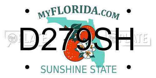 D279SH Florida License Plate